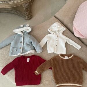 Carter's Kids' Sweater Set - Blue, White, Red, Brown